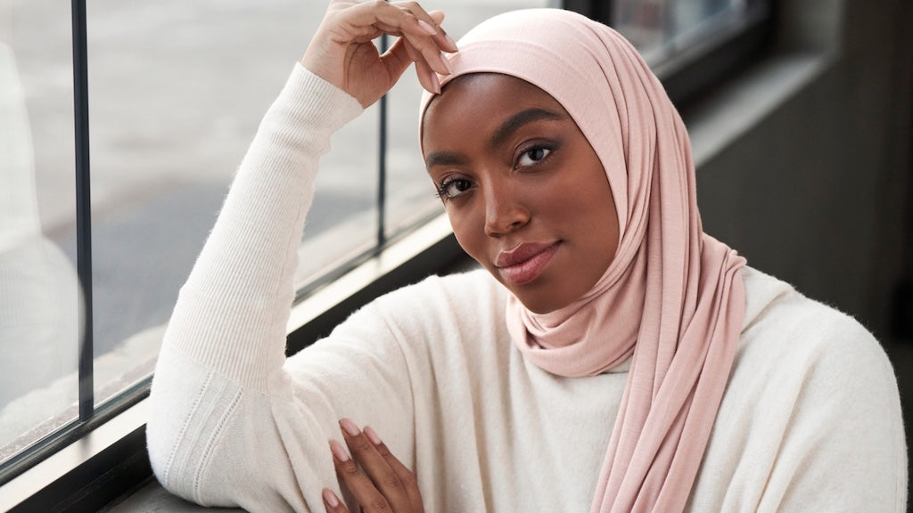 Hijab online- Cotton Half Net Hijab at
