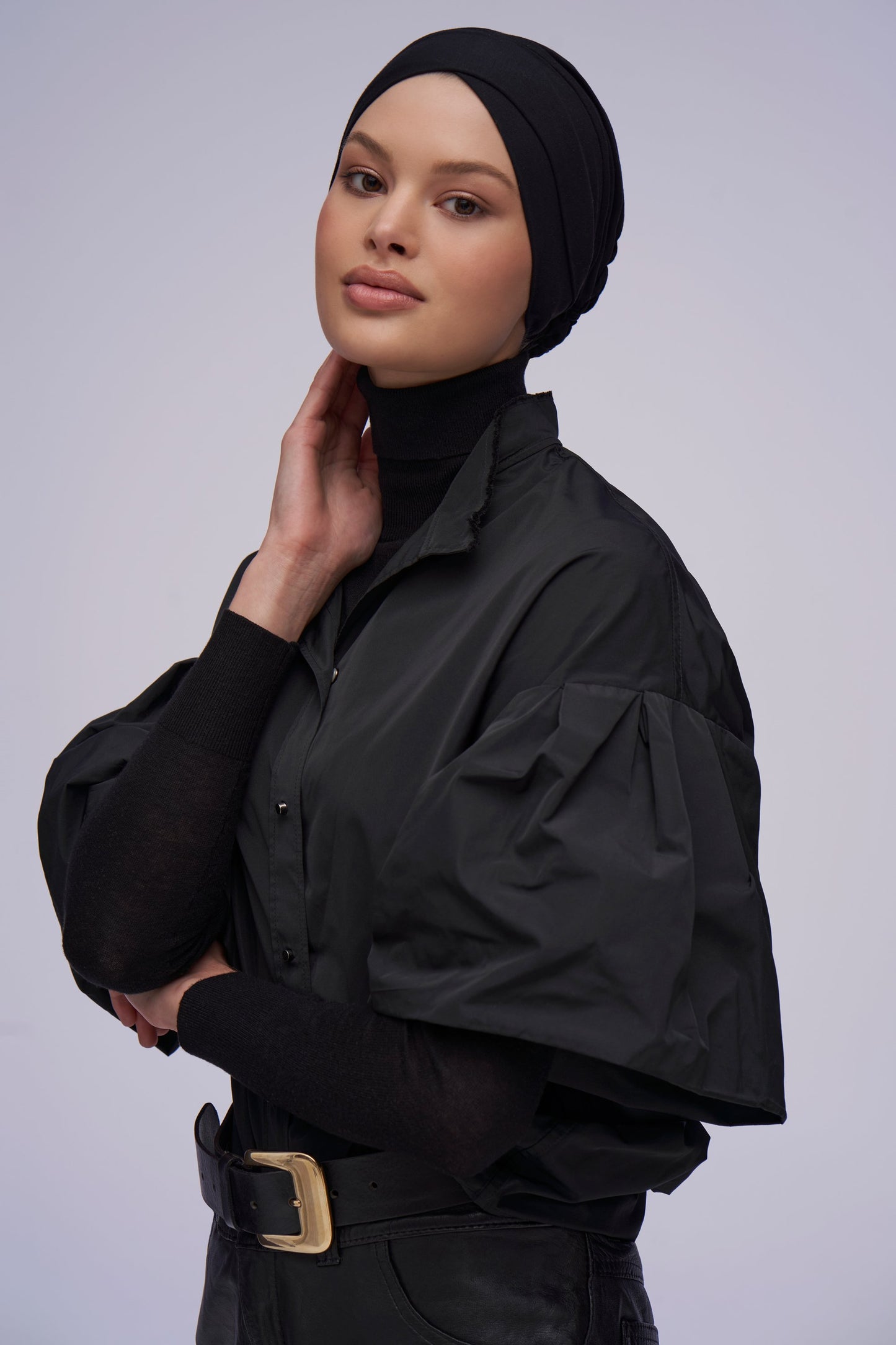 Criss-Cross Foundations Set - Black Underscarf + Large Scrunchie