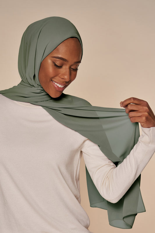 Everyday Chiffon Hijab - Matte Green