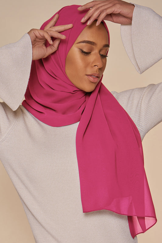 Everyday Chiffon Hijab - Haute Pink