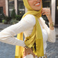 Satin–Edge Hijab - Chartreuse Shine