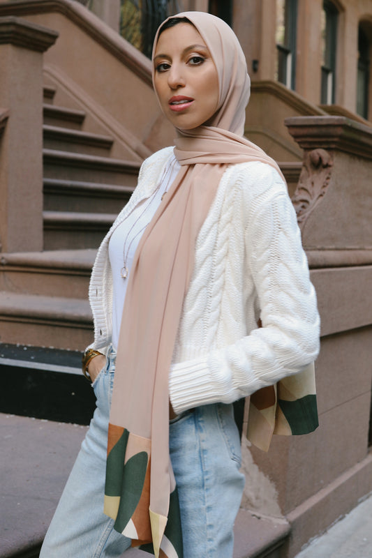 Print-Edge Hijab - Blush