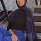 Satin–Edge Hijab - Midnight Blue