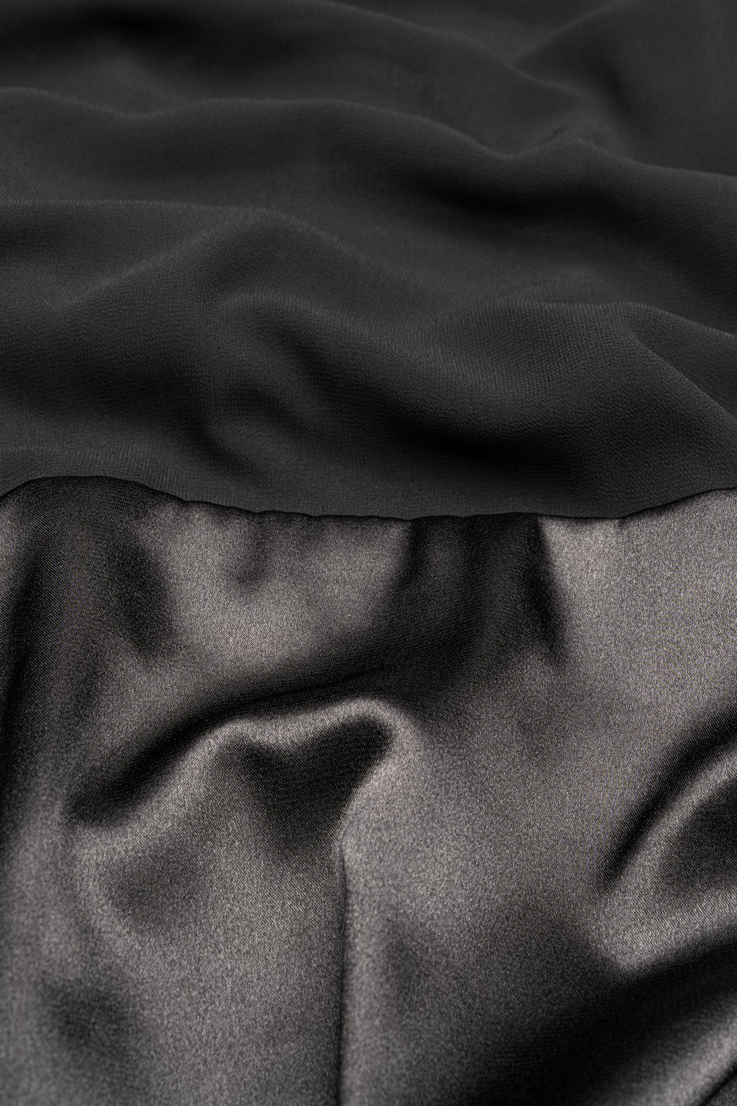 Satin–Edge Hijab - Black Tie