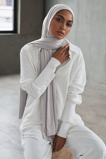 Instant Jersey Hijab-Heather Gray